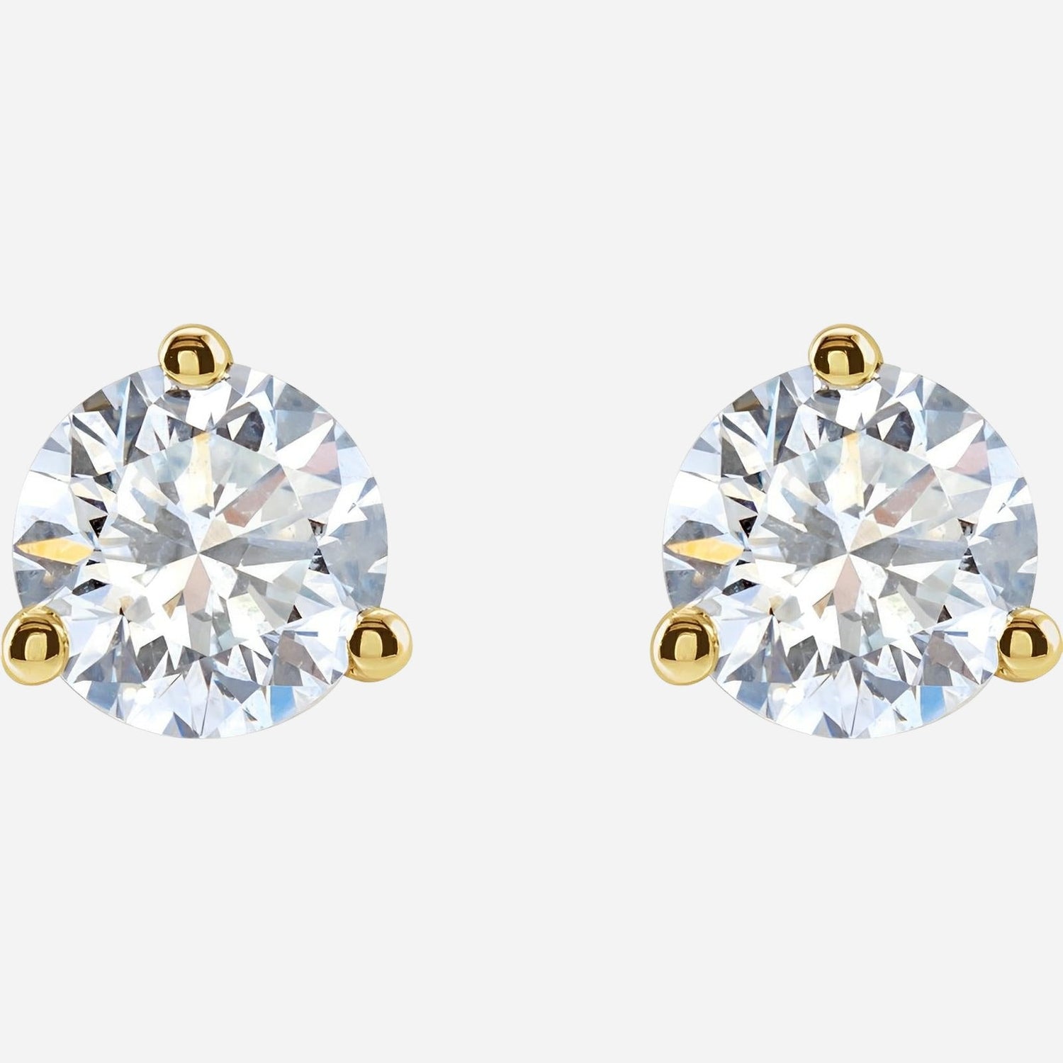 14K Yellow 1 CTW Lab-Grown Diamond Stud Earrings