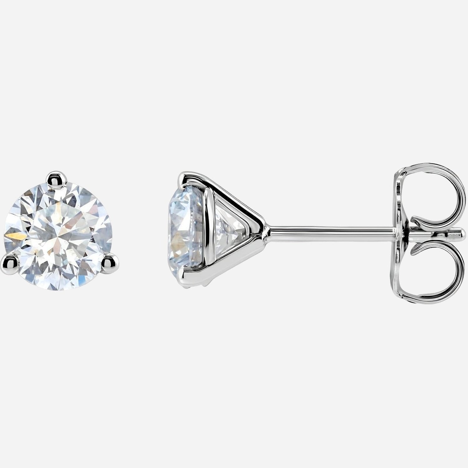 14K White 1 CTW Lab-Grown Diamond Stud Earrings