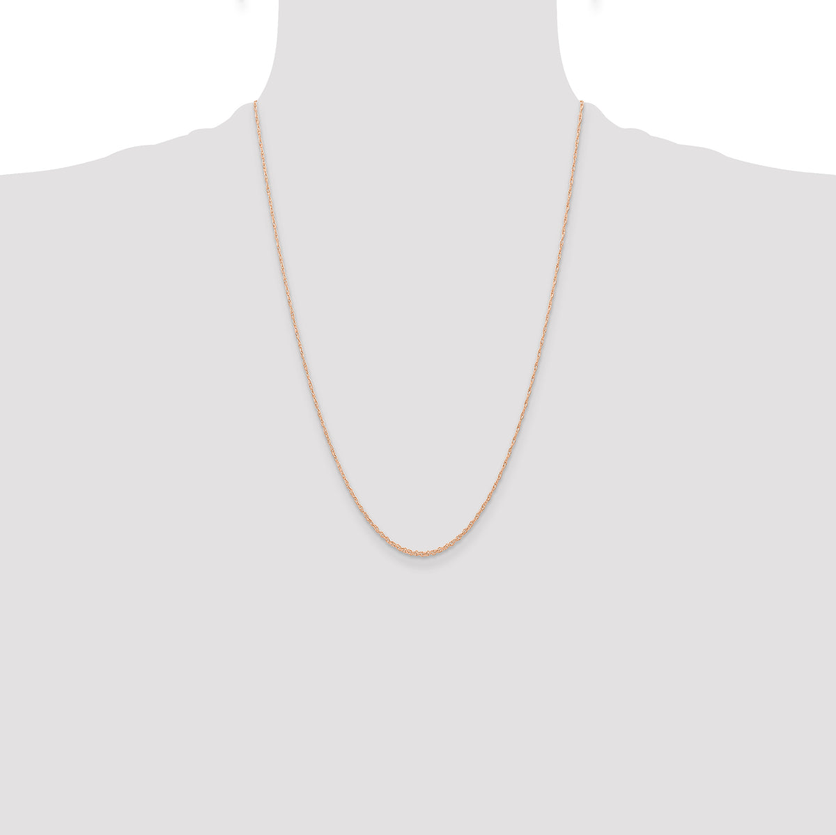 Gold (10K & 14K) Carded Cable Rope Chain - 14k Rose Gold / 24 in / 0.6 mm