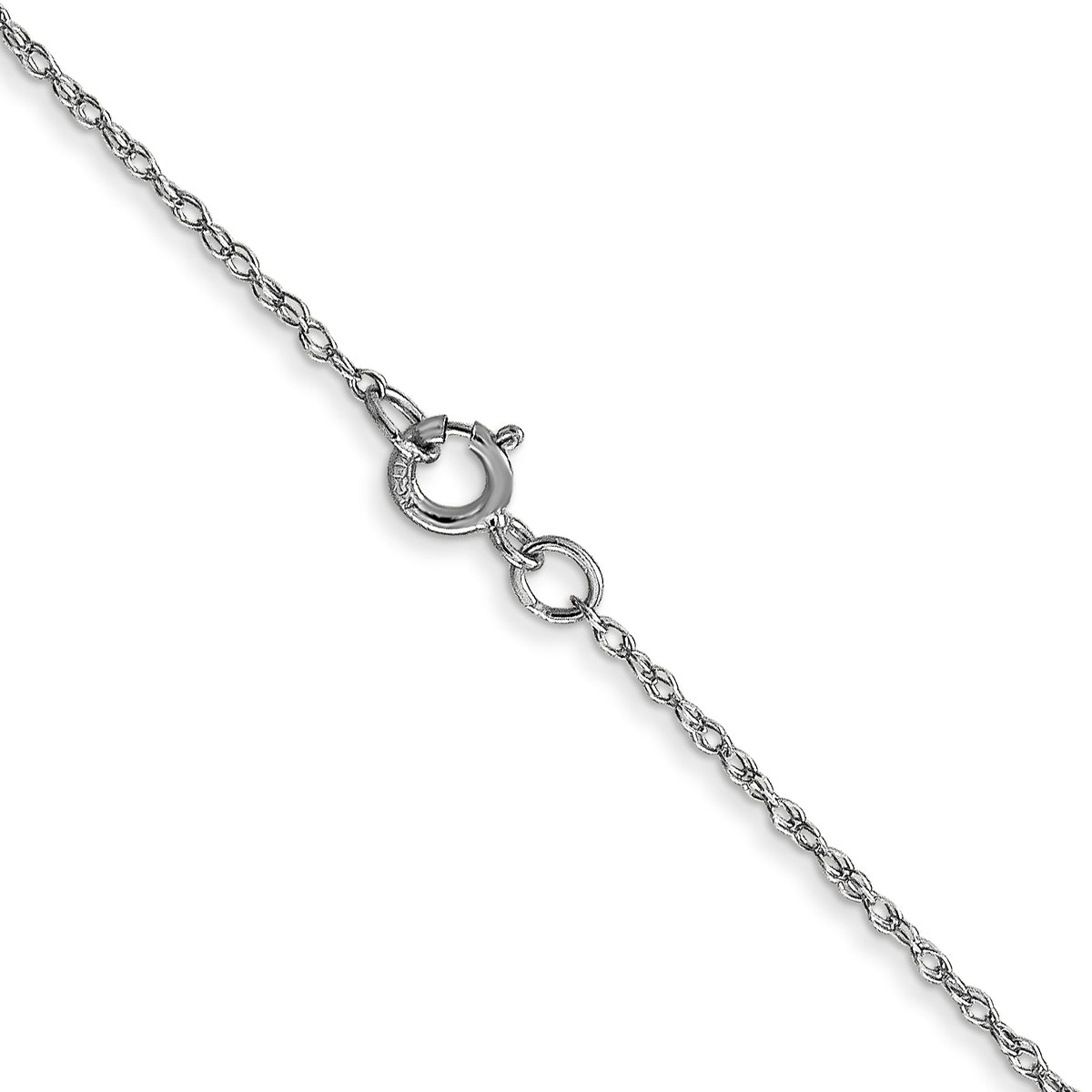 Gold (10K & 14K) Carded Cable Rope Chain - 14k White Gold / 13 in / 0.6 mm