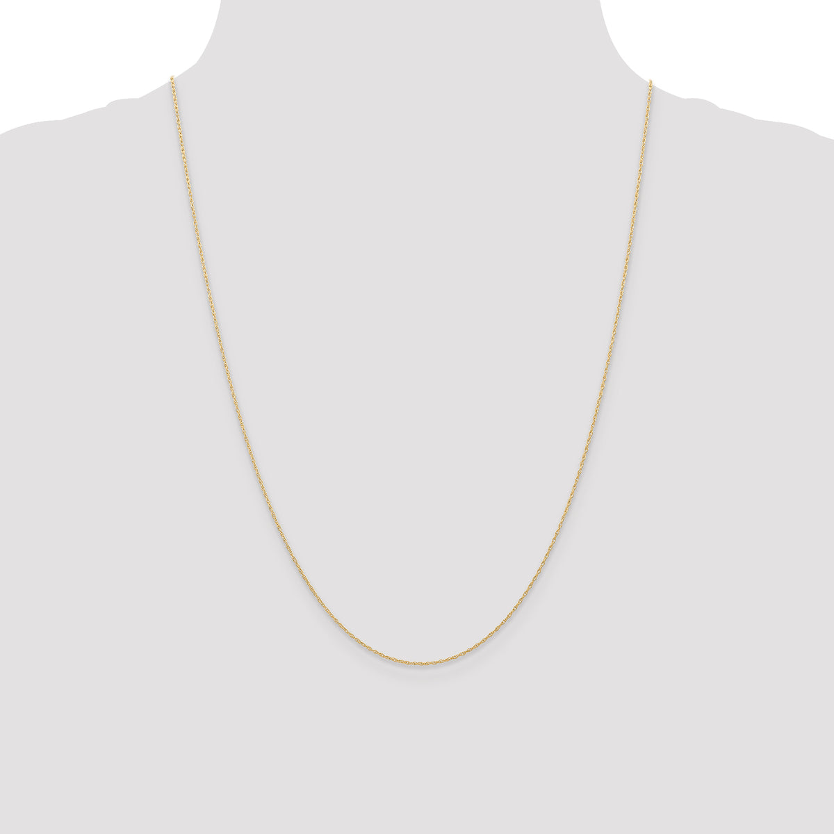 Gold (10K & 14K) Carded Cable Rope Chain - 14k Yellow Gold / 24 in / 0.6 mm