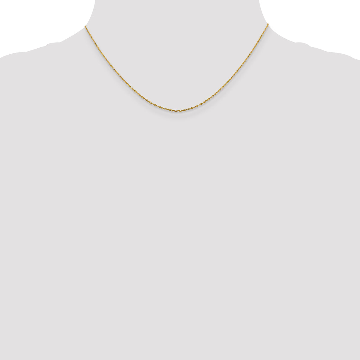 Leslie's 14K 1mm Diamond-Cut Open Long Link Cable Chain - 16 inch