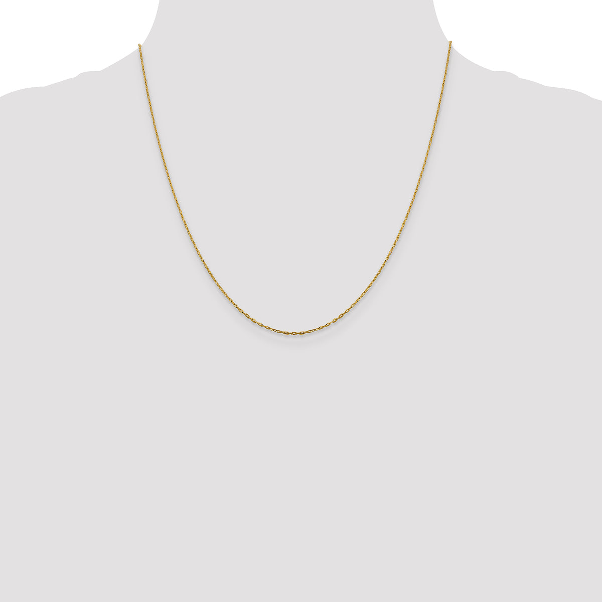 Leslie's 14K 1mm Diamond-Cut Open Long Link Cable Chain - 20 inch
