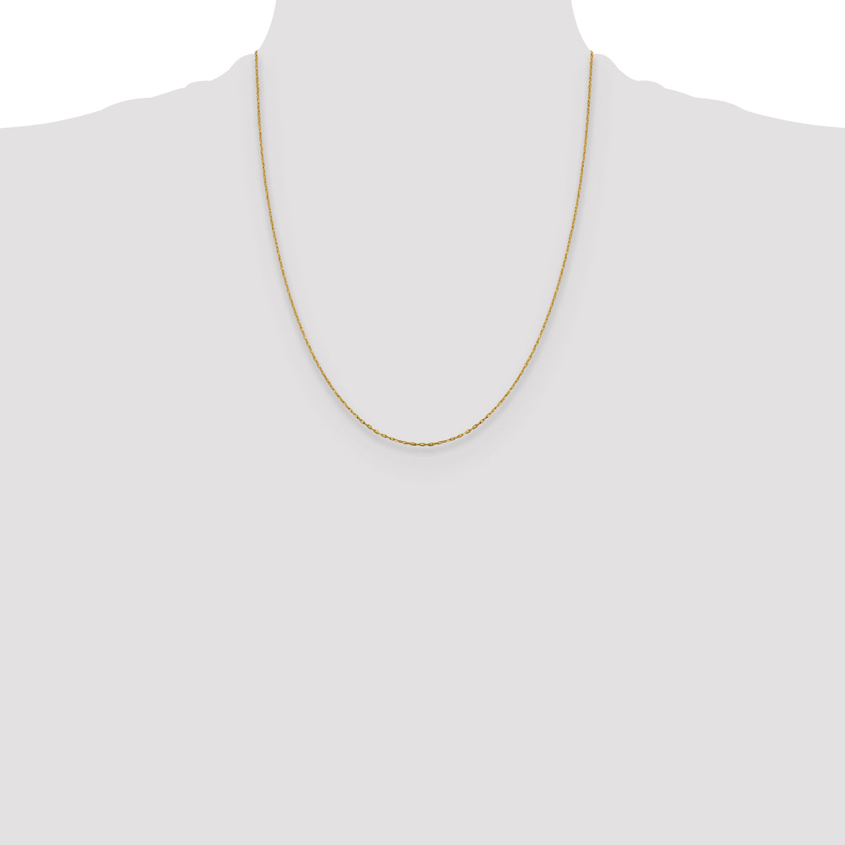 Leslie's 14K 1mm Diamond-Cut Open Long Link Cable Chain - 22 inch