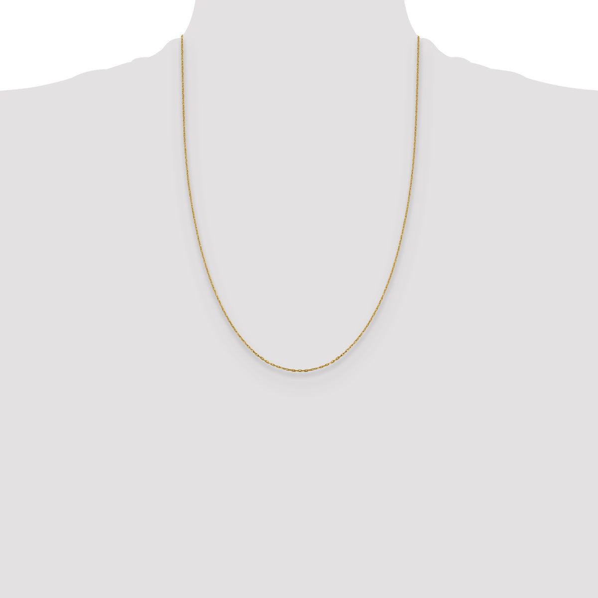 Leslie's 14K 1mm Diamond-Cut Open Long Link Cable Chain - 24 inch
