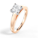 Adriana Asscher Cut Lab Grown Diamond 18Kt Rose Gold Engagement Ring - View 2