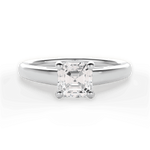 Adriana Asscher Cut Lab Grown Diamond Platinum Engagement Ring