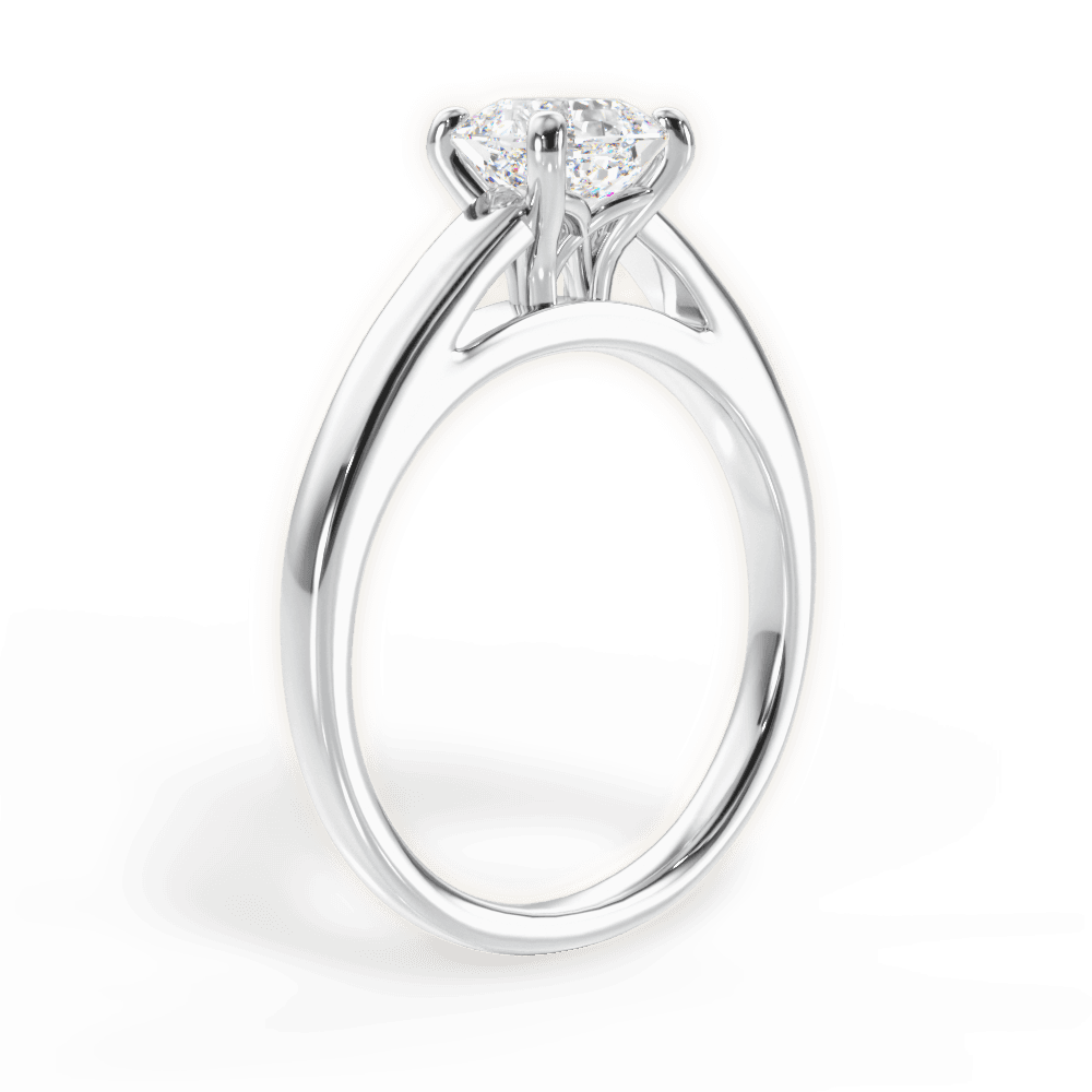 Adriana Asscher Cut Lab Grown Diamond 14Kt White Gold Engagement Ring - View 3