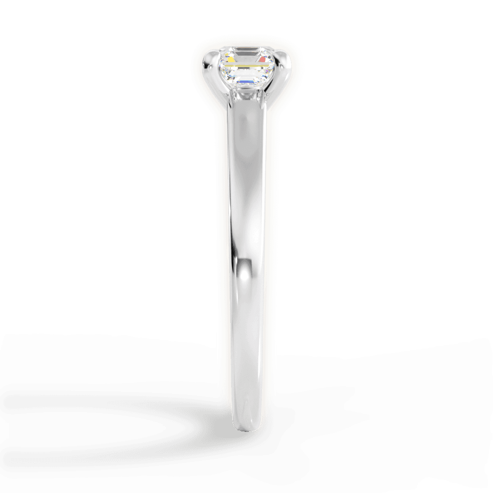 Adriana Asscher Cut Lab Grown Diamond 18Kt White Gold Engagement Ring - View 2