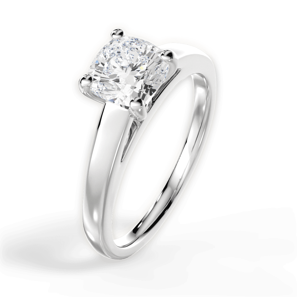 Adriana Cushion Cut Lab Grown Diamond 18Kt White Gold Engagement Ring - View 4