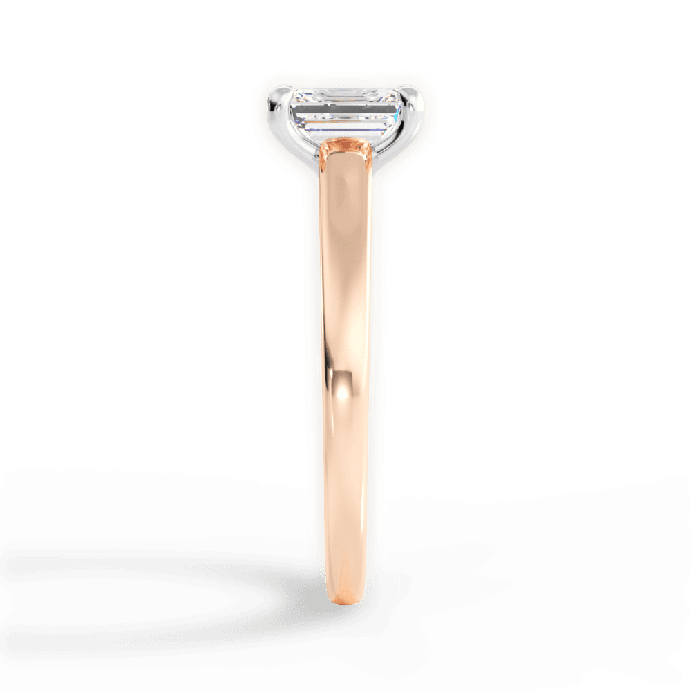 Adriana Emerald Cut Lab Grown Diamond 18Kt Rose Gold Engagement Ring - View 3