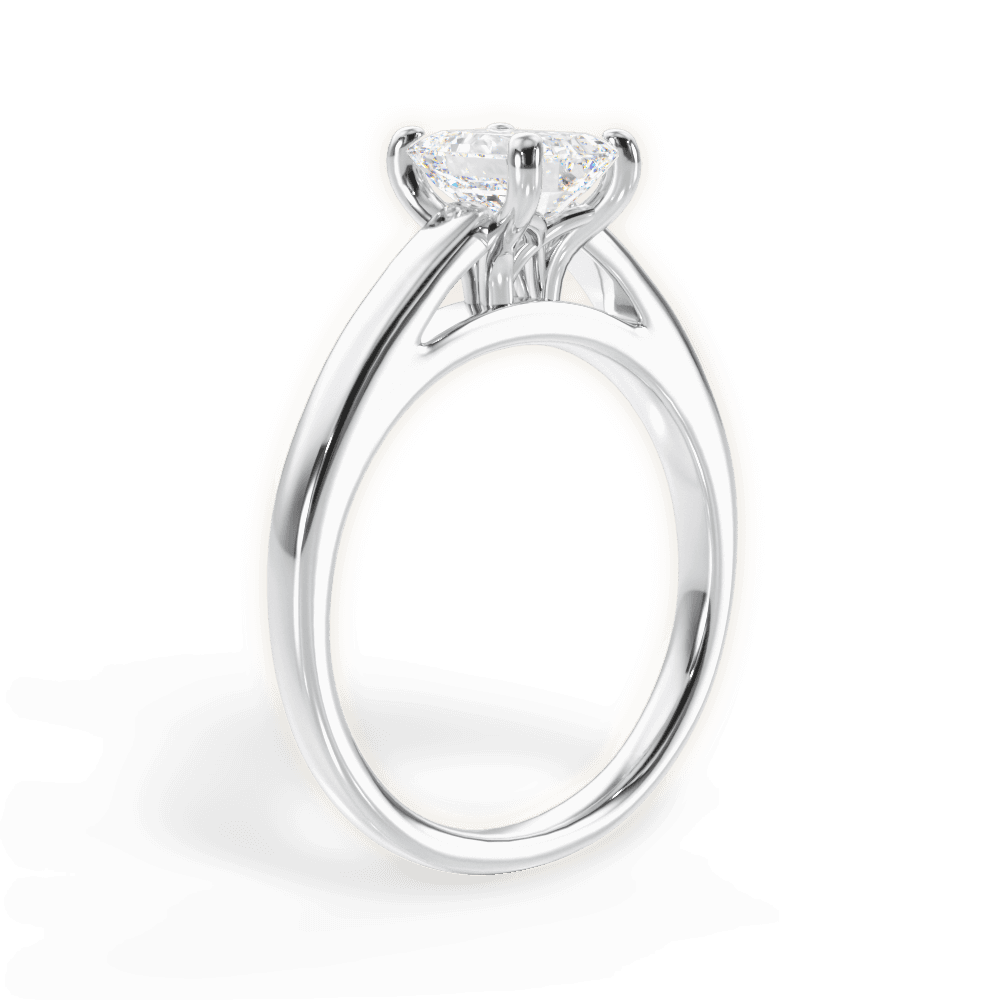 Adriana Emerald Cut Lab Grown Diamond 18Kt White Gold Engagement Ring - View 3