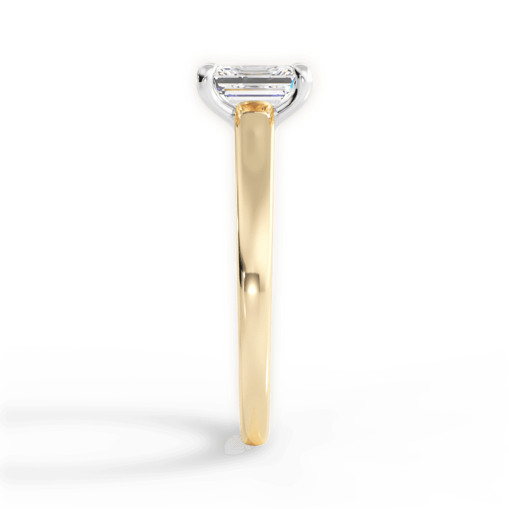 Adriana Emerald Cut Lab Grown Diamond 18Kt Yellow Gold Engagement Ring - View 2
