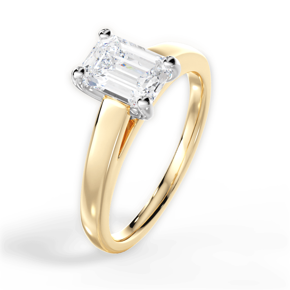 Adriana Emerald Cut Lab Grown Diamond 18Kt Yellow Gold Engagement Ring - View 4