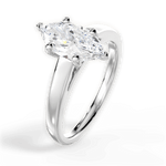 Adriana Marquise Cut Lab Grown Diamond 18Kt White Gold Engagement Ring - View 4