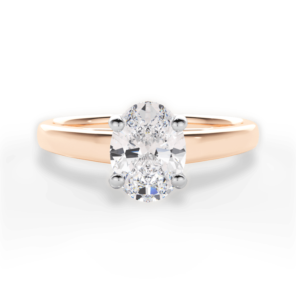 Adriana Oval Cut Lab Grown Diamond 18Kt Rose Gold Engagement Ring