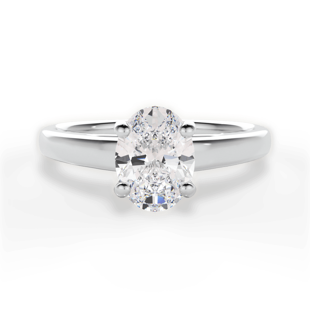 Adriana Oval Cut Lab Grown Diamond 18Kt White Gold Engagement Ring