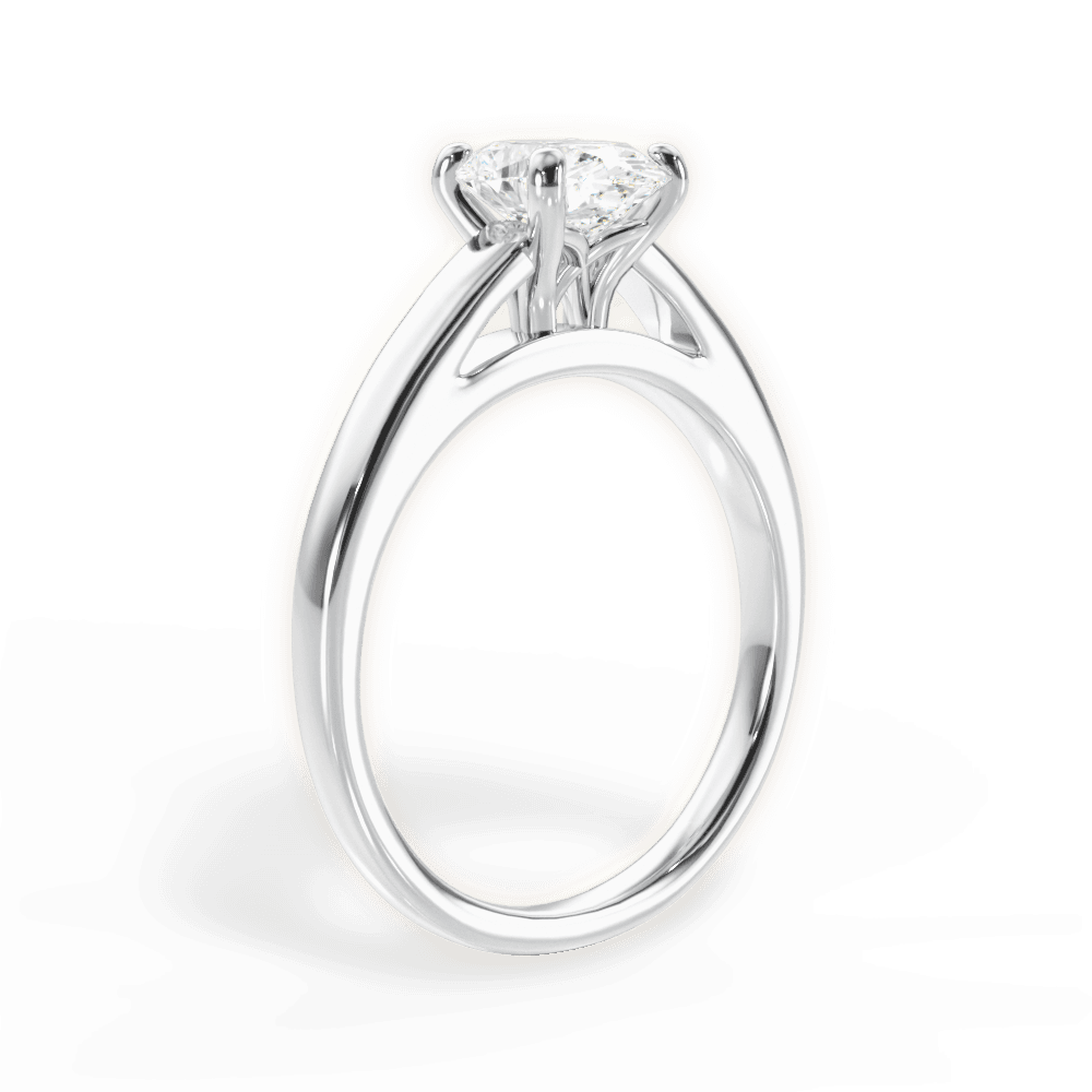 Adriana Oval Cut Lab Grown Diamond 18Kt White Gold Engagement Ring - View 3