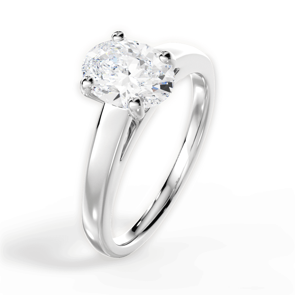 Adriana Oval Cut Lab Grown Diamond Platinum Engagement Ring - View 4