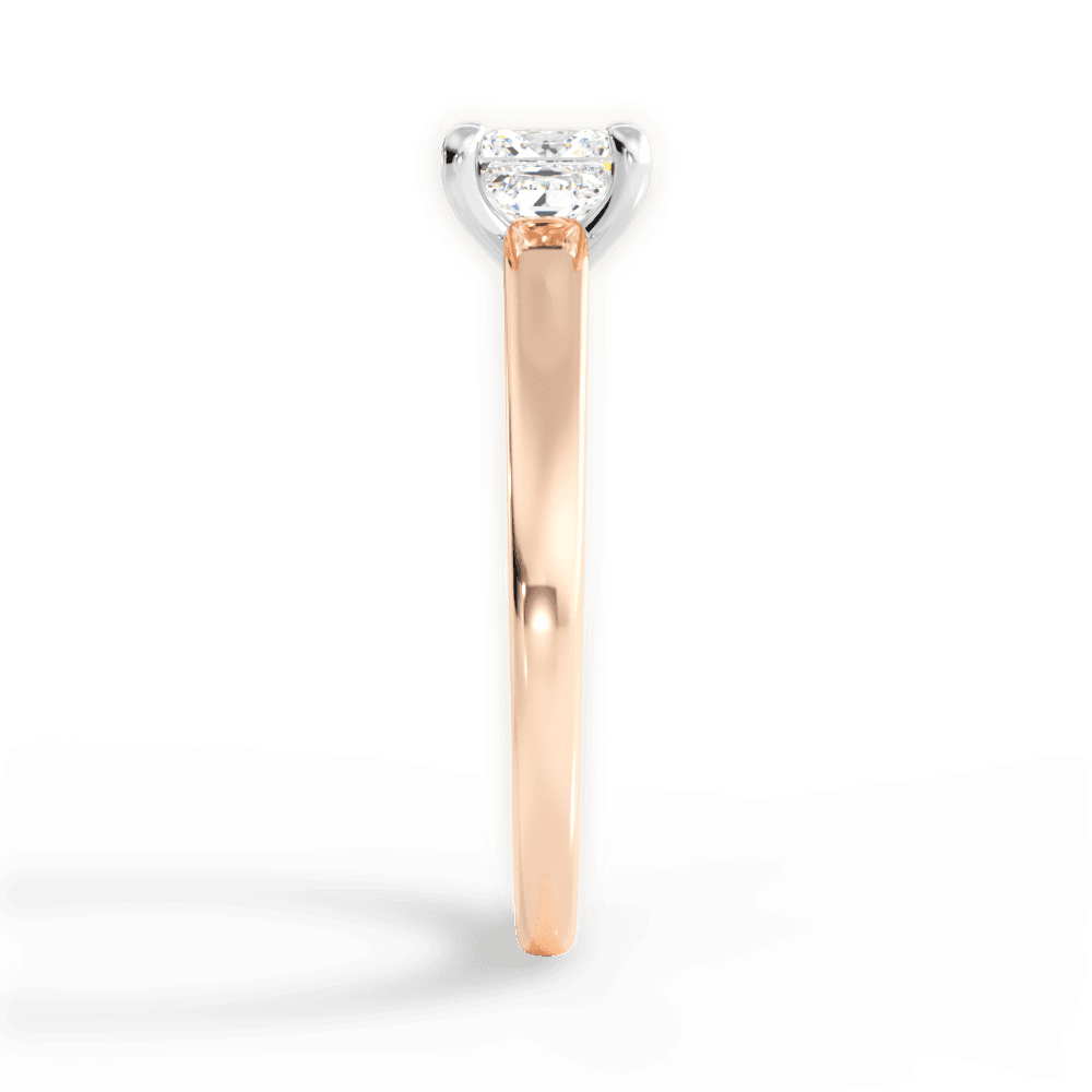 Adriana Princess Cut Lab Grown Diamond 18Kt Rose Gold Engagement Ring - View 3