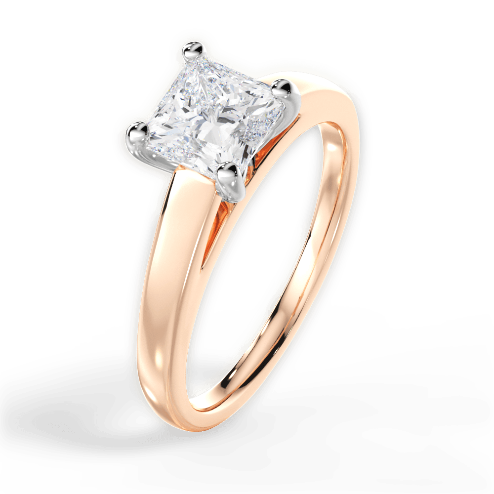 Adriana Princess Cut Lab Grown Diamond 18Kt Rose Gold Engagement Ring - View 4