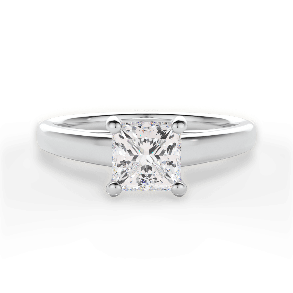 Adriana Princess Cut Lab Grown Diamond 18Kt White Gold Engagement Ring