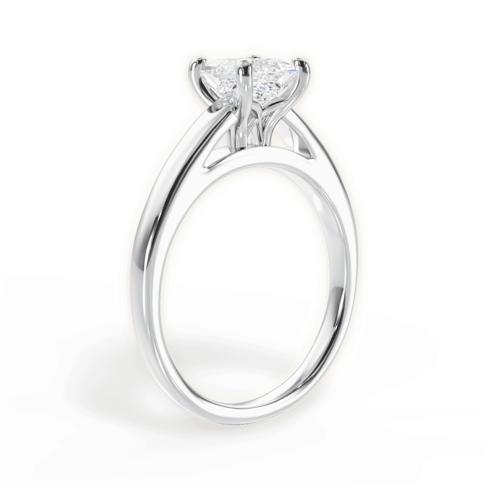 Adriana Princess Cut Lab Grown Diamond 18Kt White Gold Engagement Ring - View 3
