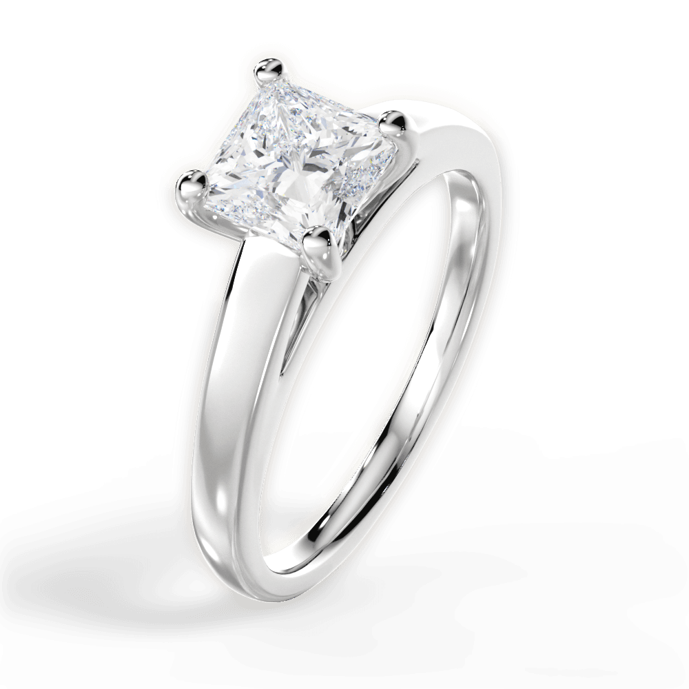 Adriana Princess Cut Lab Grown Diamond Platinum Engagement Ring - View 4
