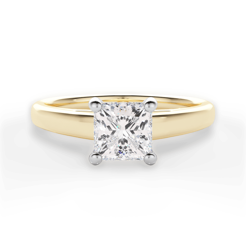 Adriana Princess Cut Lab Grown Diamond 18Kt Yellow Gold Engagement Ring