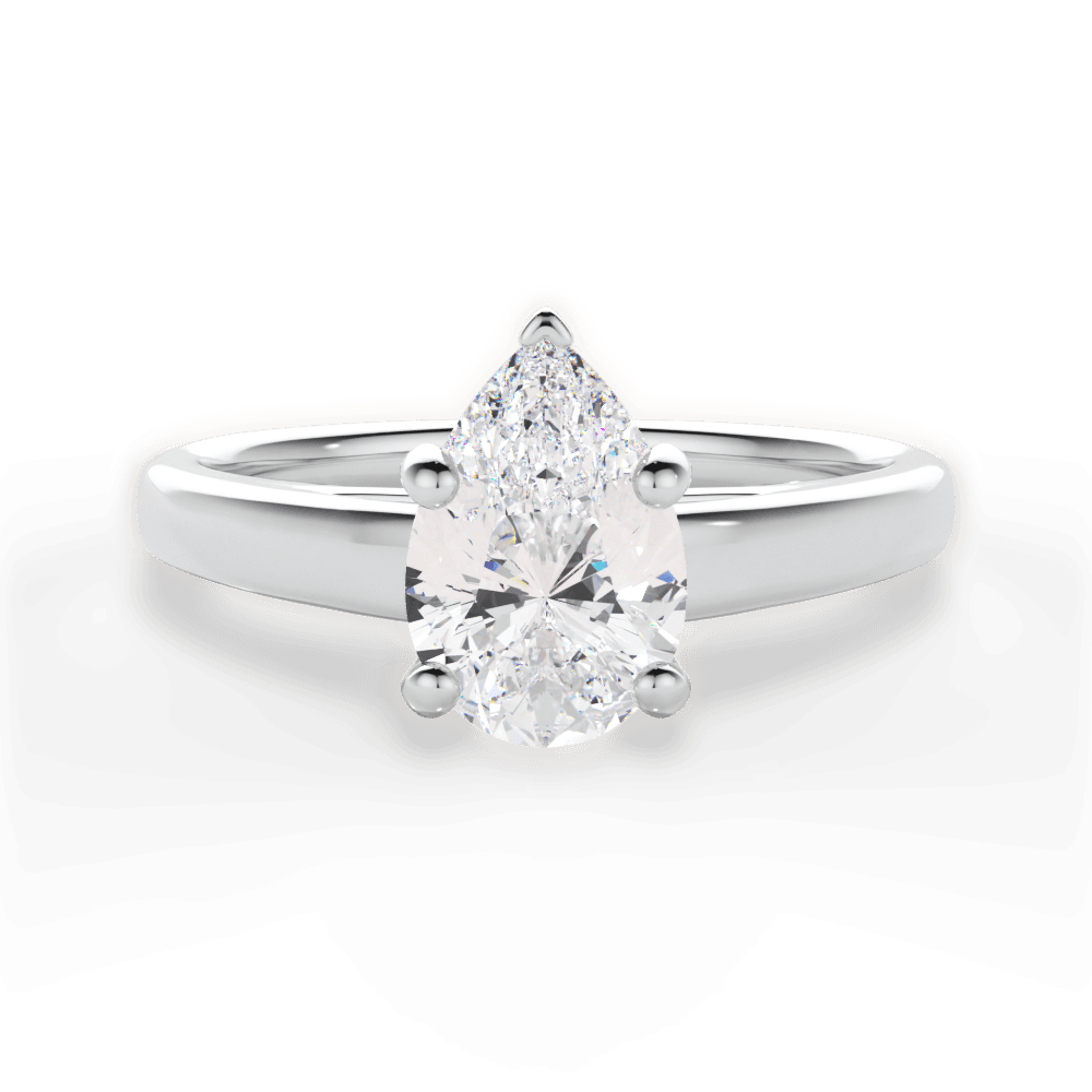 Adriana Pear Cut Lab Grown Diamond 14Kt White Gold Engagement Ring