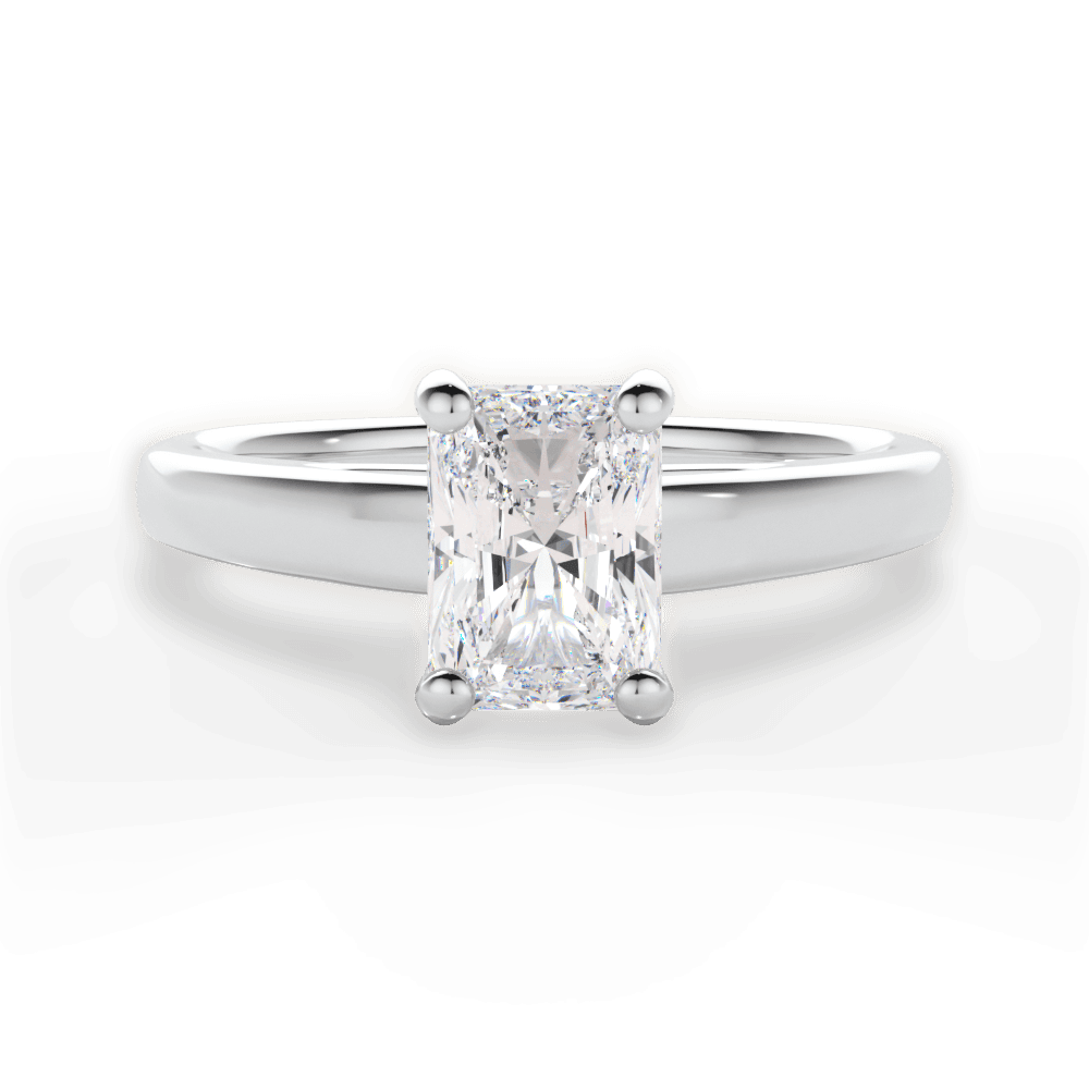 Adriana Radiant Cut Lab Grown Diamond 18Kt White Gold Engagement Ring