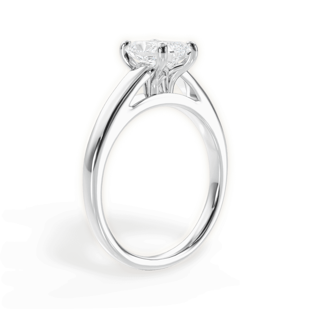 Adriana Radiant Cut Lab Grown Diamond 14Kt White Gold Engagement Ring - View 4