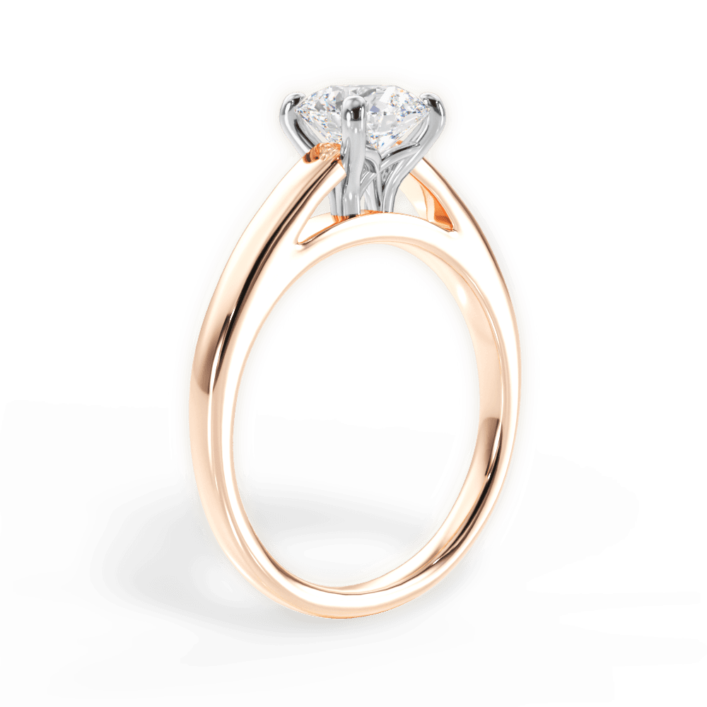 Adriana Round Cut Lab Grown Diamond 18Kt Rose Gold Engagement Ring - View 4