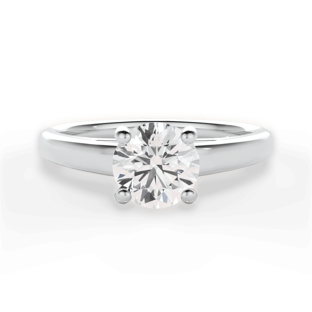 Adriana Round Cut Lab Grown Diamond Platinum Engagement Ring