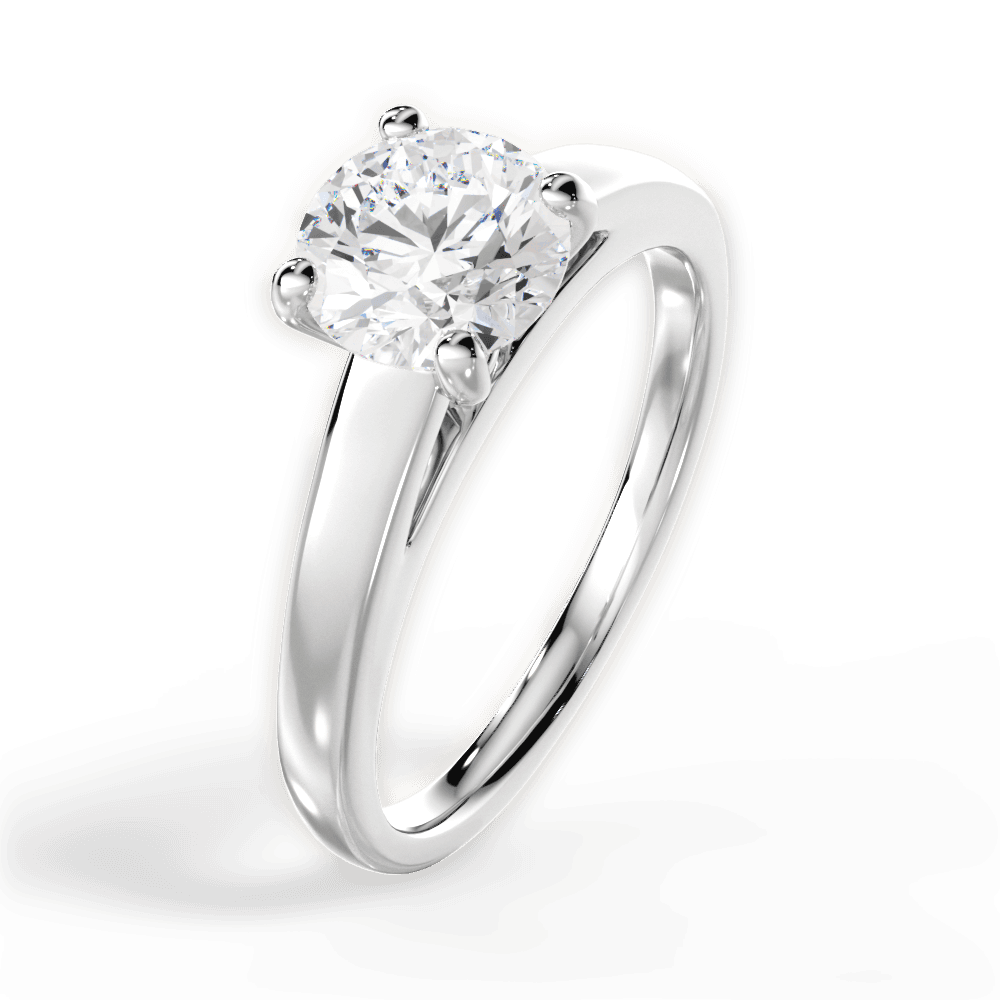 Adriana Round Cut Lab Grown Diamond 18Kt White Gold Engagement Ring - View 2