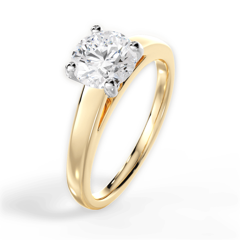 Adriana Round Cut Lab Grown Diamond 18Kt Rose Gold Engagement Ring - View 3