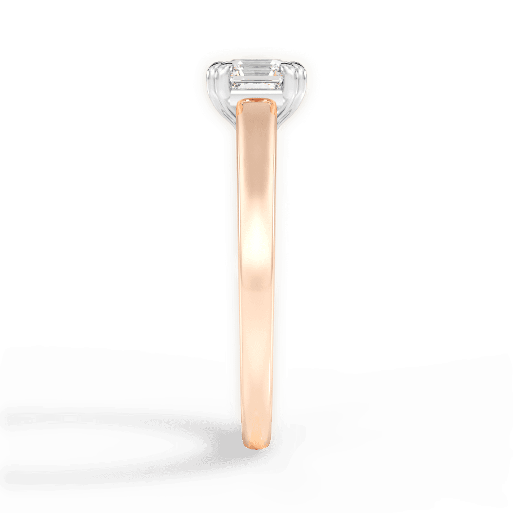 Anna Asscher Cut Lab Grown Diamond 18Kt Rose Gold Engagement Ring - View 3