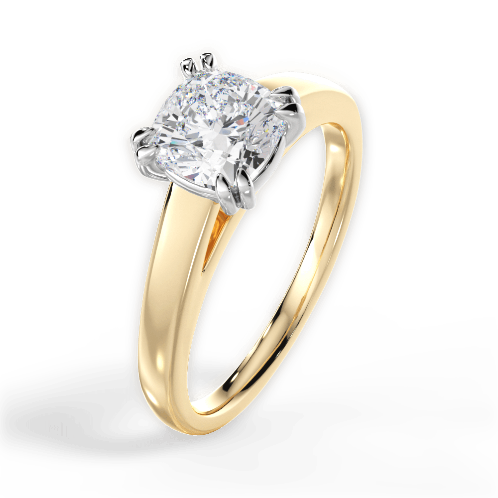 Anna Cushion Cut Lab Grown Diamond 18Kt Yellow Gold Engagement Ring - View 4