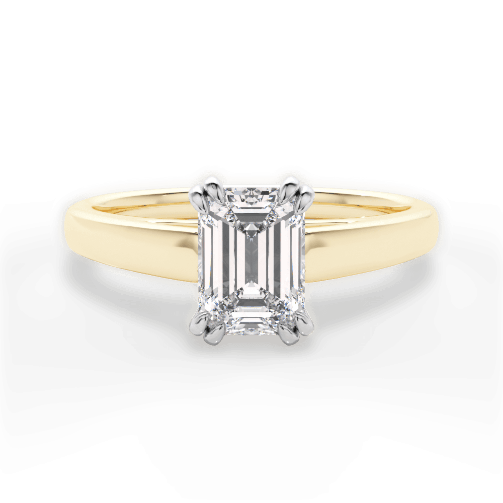 Anna Emerald Cut Lab Grown Diamond 18Kt Yellow Gold Engagement Ring