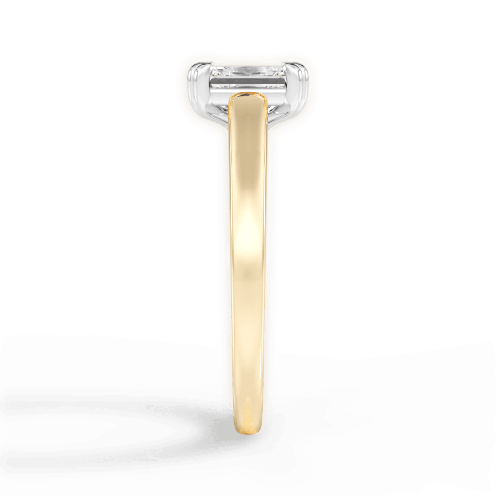 Anna Emerald Cut Lab Grown Diamond 18Kt Yellow Gold Engagement Ring - View 2
