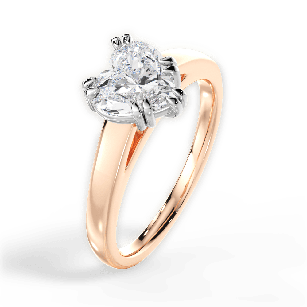 Anna Heart Cut Lab Grown Diamond 18Kt Rose Gold Engagement Ring - View 3