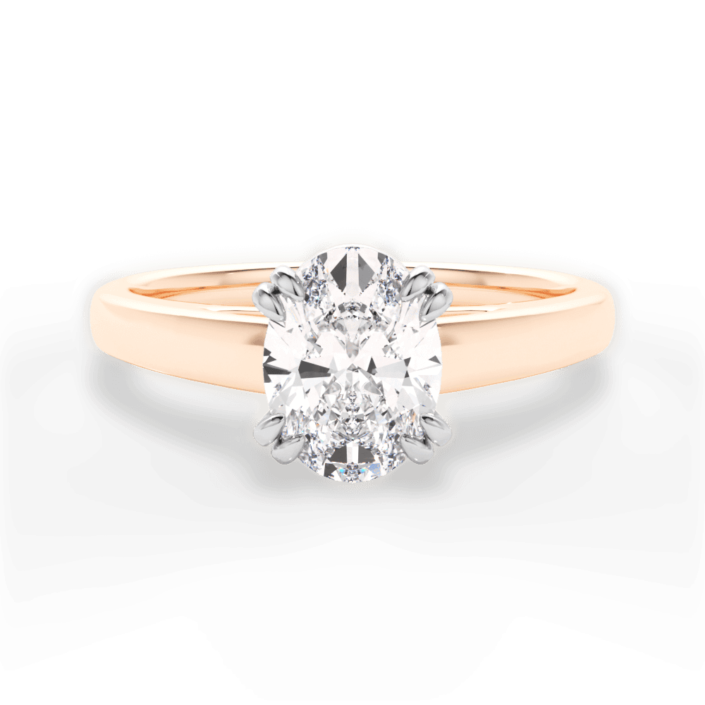 Anna Oval Cut Lab Grown Diamond 18Kt Rose Gold Engagement Ring