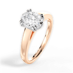 Anna Oval Cut Lab Grown Diamond 18Kt Rose Gold Engagement Ring - View 3