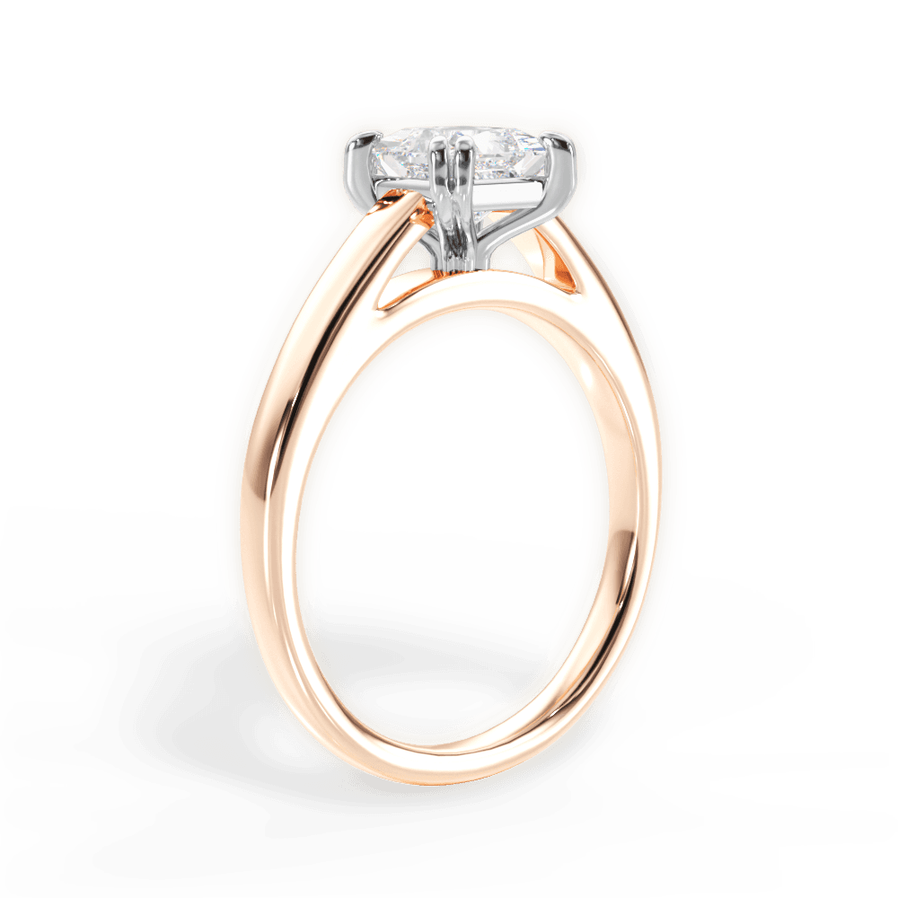 Anna Princess Cut Lab Grown Diamond 18Kt Rose Gold Engagement Ring - View 2