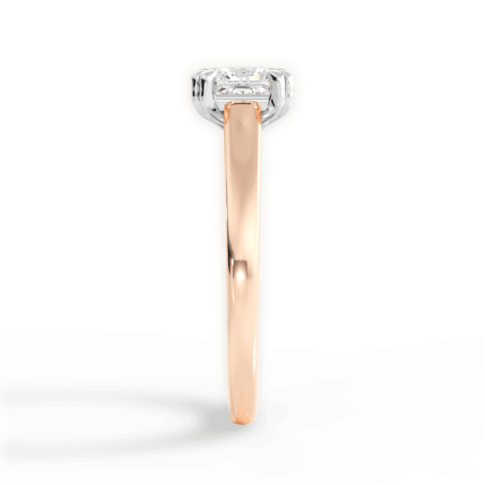 Anna Princess Cut Lab Grown Diamond 18Kt Rose Gold Engagement Ring - View 4