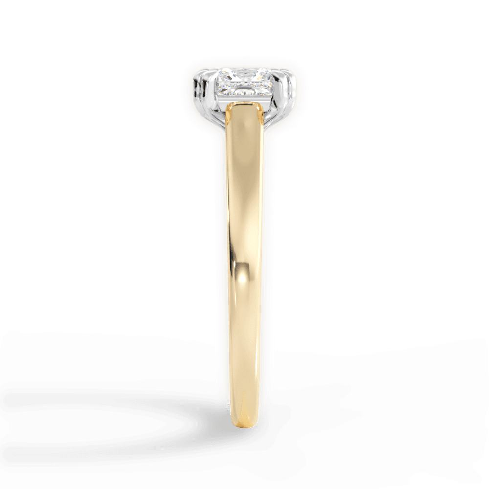 Anna Princess Cut Lab Grown Diamond 18Kt Yellow Gold Engagement Ring - View 3