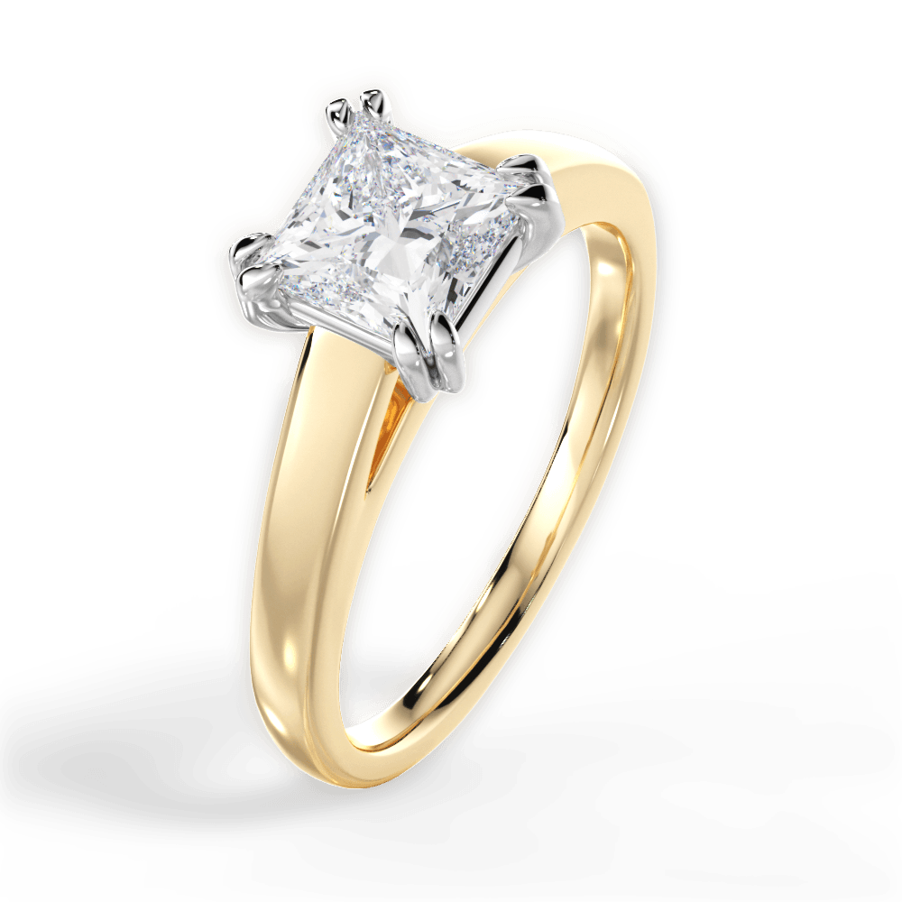 Anna Princess Cut Lab Grown Diamond 18Kt Yellow Gold Engagement Ring - View 4