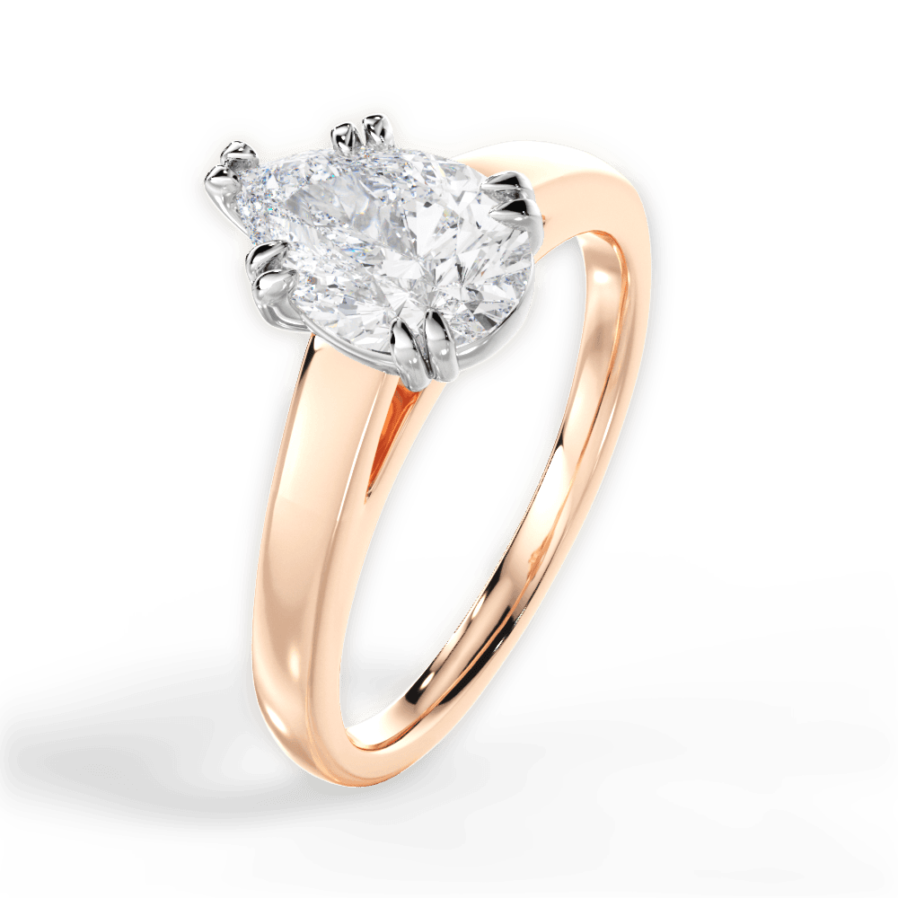 Anna Pear Cut Lab Grown Diamond 18Kt Rose Gold Engagement Ring - View 3