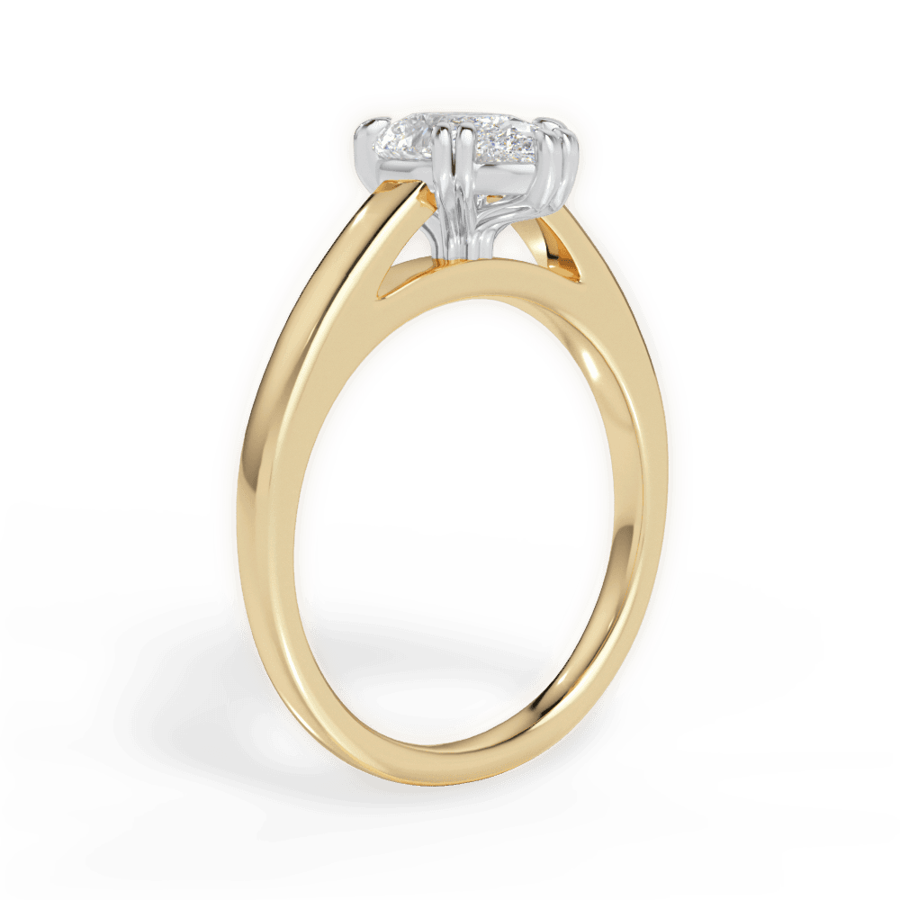 Anna Pear Cut Lab Grown Diamond 18Kt Yellow Gold Engagement Ring - View 3