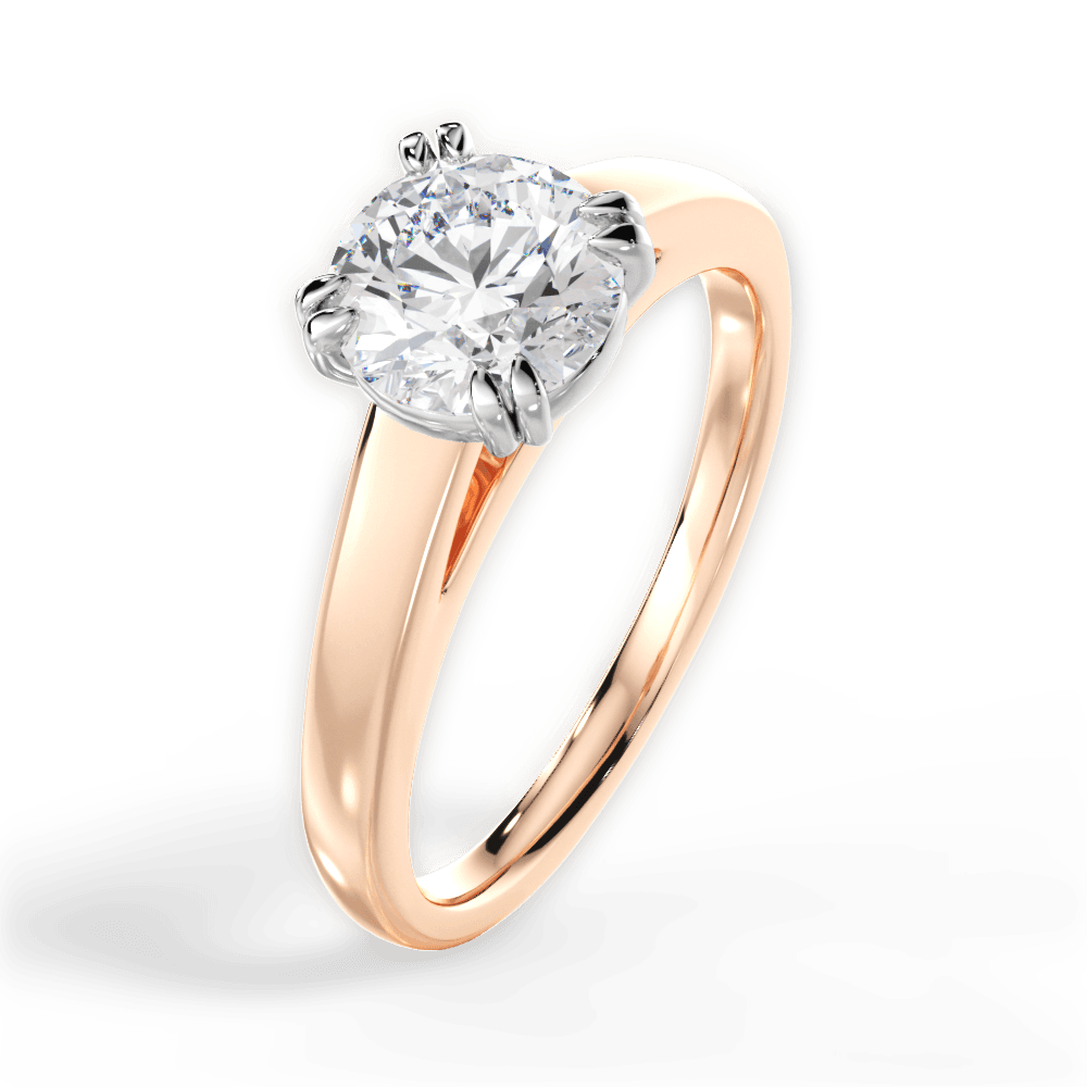 Anna Round Cut Lab Grown Diamond 18Kt Rose Gold Engagement Ring - View 4
